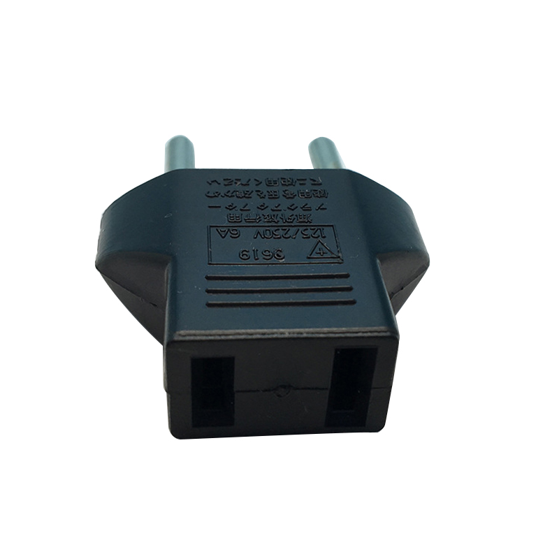 1PC EU to USA Plug Adapter Universal Charging Convertor Power Adapter Portable Travel Transform Power Socket Plug Adapter Black