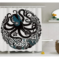 Cute Octopus with Tentacles 3D Printed Waterproof Screen Polyester Fabric Sea Animal Washable Shower Curtain Dorm for Home Decor