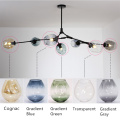 Modern LED Chandelier for Living Dining Room Ceiling Decor Molecular Pendant Lamp Glass Ball Light Black indoor Bedroom lighting