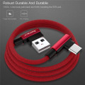 2.4A USB Type C Charge Cable 90 Degree Type-C 3.1 Data Cable USB-C Charging Charger Code for Samsung Galaxy S8 S9 Note 8 Macbook