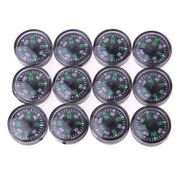12Pcs 20mm Plastic Mini Pocket Button Compass for Hiking Camping Outdoor Survival Compass Hunting Emergency Tool Supplies