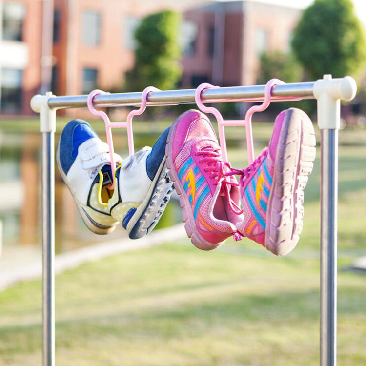 HOT! 2PCS Multi-Function Shoe Rack Children Kids Shoes Stand Hanging Shelf 2 In 1 Drying Shoes Hanger Rack Save Space Organizer