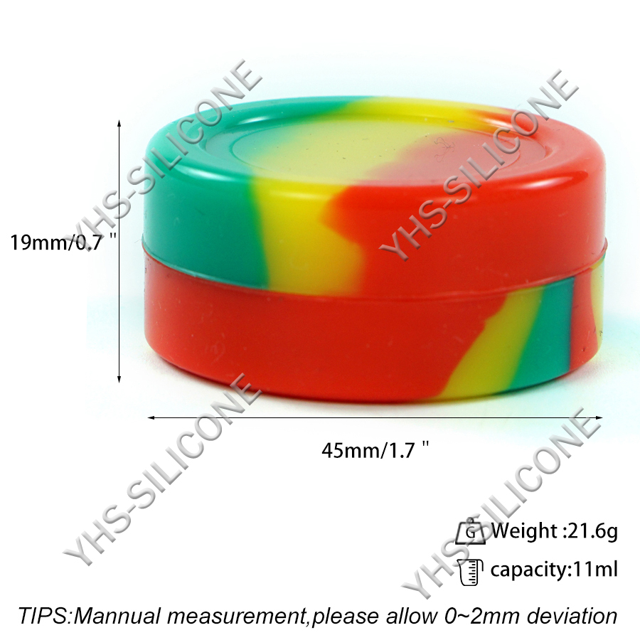 5ps 11ml silicone wax container round dab silicone jar for holding and carrying oil wax cream food-grade silicone