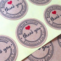 100PCS/lot Round Vintage Kraft Label Sticker Thank you DIY Multifunction Adhesive Packaging Sealing Label Sticker Gift Stickers