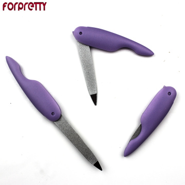 Nail File FORPRETTY Metalic Stainless Steel Fold Purple Lixa De Unha Cuticle Lime Ongle A Professionel Tool Lima Unghie Tool