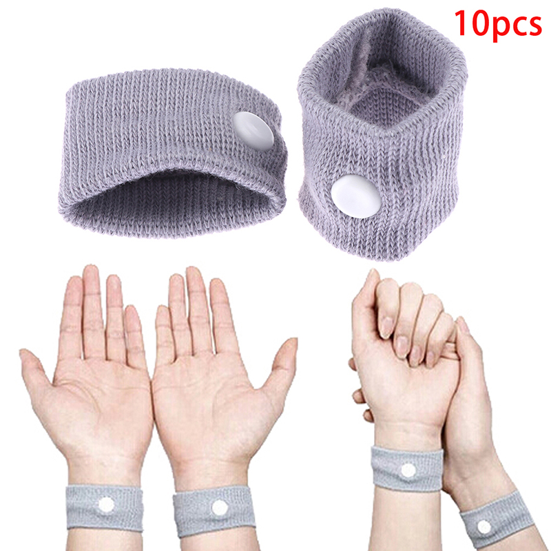 10Pcs Anti Nausea Wristbands Wrist Support Sports Safety Wristbands Carsickness Seasick Anti Motion Sickness Wrist Bands Gates