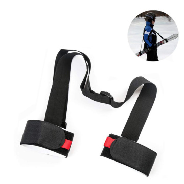 Adjustable Skiing Pole Shoulder Ski Carrier Straps Handle Straps Porter Hook Loop Protecting Black Nylon Ski Handle Strap Bags