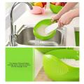 New Household Plastic Rice Washing Basket Multifunctional Washing Vegetable Washing Rice Washing Fruit Draining Basket