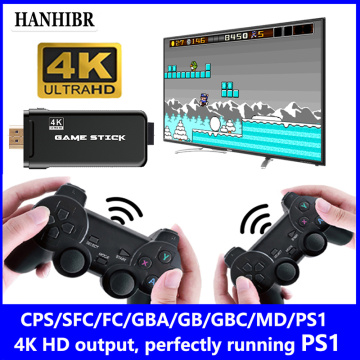 HANHIBR U8 4K HD Video Game Console 2.4G Double Wireless Controller For PS1/MAME Classic Retro TV Game Console 64GB 10000 Games