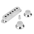 7Pcs Silver Guitar Pickup Cover and Knobs Switch Tip Set ABS Guitar Pickup Covers Guitar Accessories Parts (Chrome)