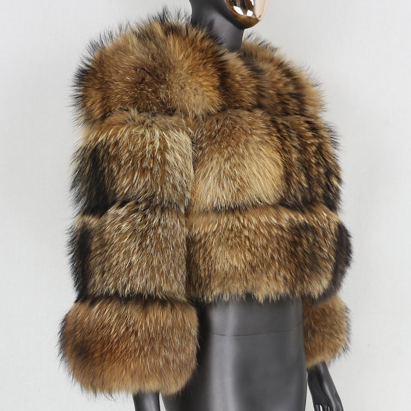 FURBELIEVE 2020 Natural Raccoon Fur Winter Jacket Women Big Fluffy Real Fur Coat Thick Warm Outerwear Streetwear Removable Vest