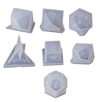 7 Shapes Dice Fillet Square Triangle Dice Mold Dice Digital Game Silicone Mould U4LE