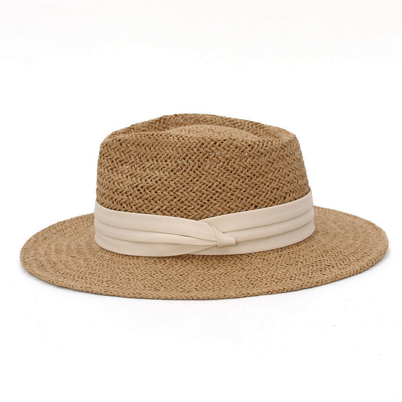 GEMVIE New Wide Brim Paper Straw Hat Summer Beach Panama Sun Hat For Women/Men