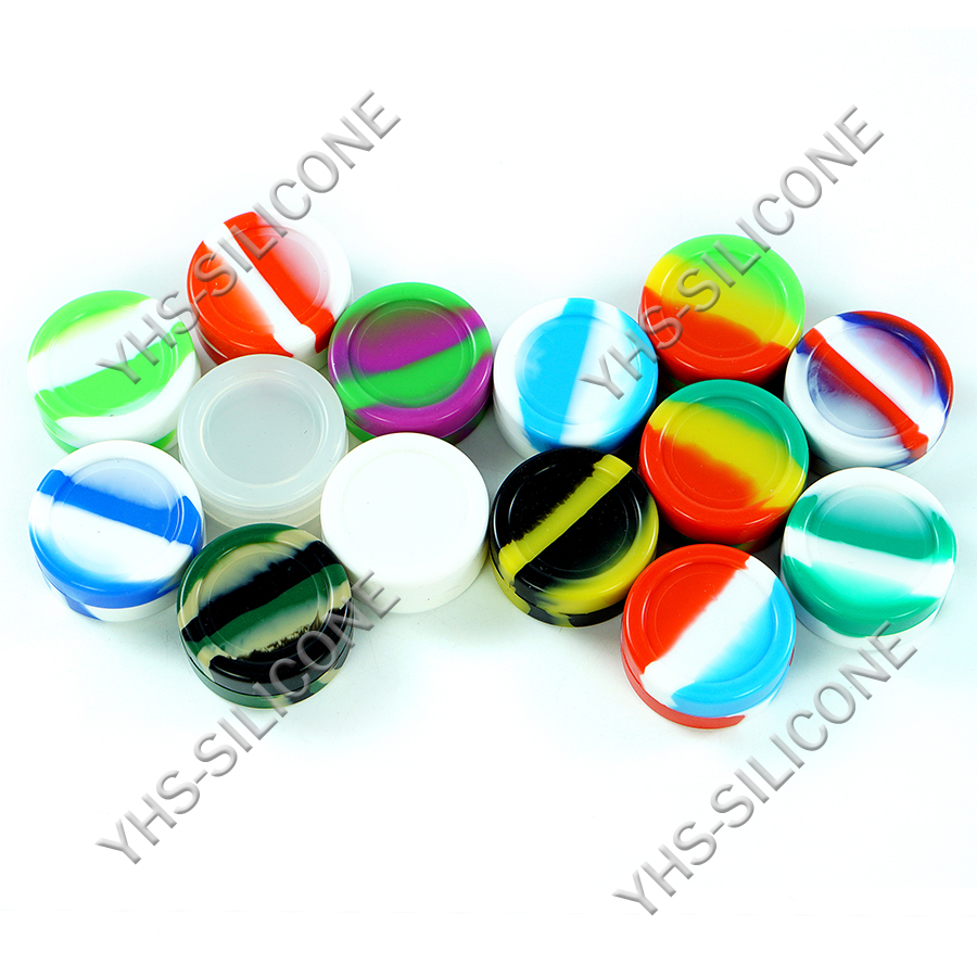 5ps 11ml silicone wax container round dab silicone jar for holding and carrying oil wax cream food-grade silicone