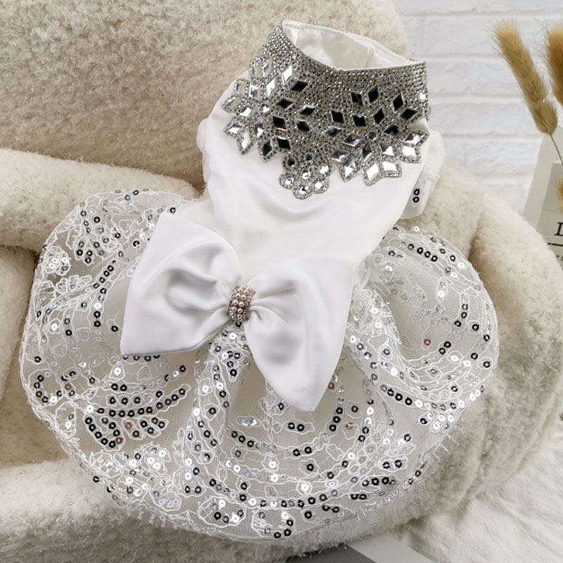 Princess Dog Dress Pet Wedding Dress Chihuahua Dog Cat Dresses Bow Tie Pet Cat Dresses for Dogs Costume Disfraz Perro Yorkshire