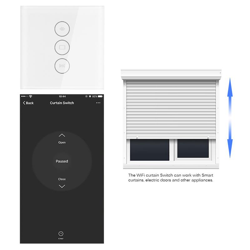 WiFi Electrical Blinds Switch Touch APP Voice Control By Alexa Echo AC110 To 250V For Mechanical Limit Blinds Motor EU/UK