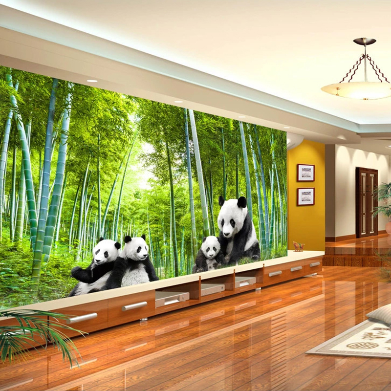 Custom 3D Photo Wallpaper Green Bamboo Forest Panda Poster Picture Wall Mural Living Room Sofa TV Background Decoration Painting