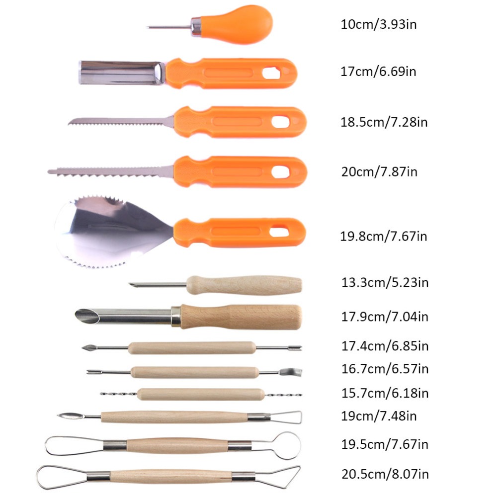 13PCS Halloween Pumpkin Cuttings Carving Kit Stainless Steel High Quality Durable Carving Tools for Fruit Vegetable With Toolkit