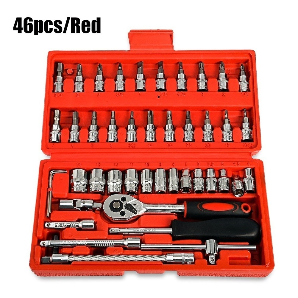 40pcs/46pcs/53pcs Automobile Motorcycle Repair Tool Case Ratchet Wrench Kit