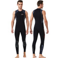 Men's Women 1.5mm Neoprene Long Wetsuit Vest Black Easy Stretch Flatlock Stitching Sleeveless Full Leg Wet Suit Front Zip