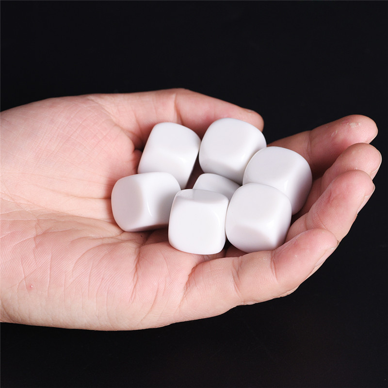 10PCS White Round Corner Gaming Dice Standard Six Sided Die For Birthday Parties Other Game Accessories 16mm
