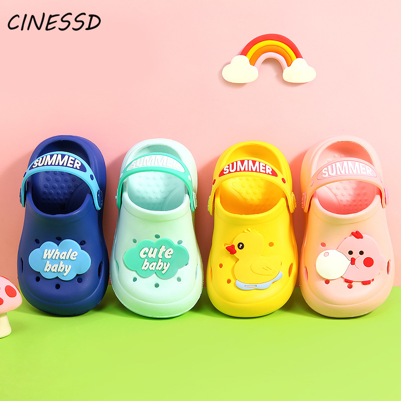 Cartoon Kids Slippers Boy hole shoe baby cute beach shoes Child boy girl antiskid sandal spring summer toddler slipper ins style