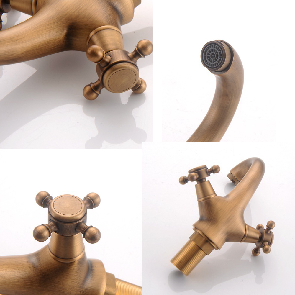 Double Handle Control Bathroom Faucets Antique Faucet Solid Brass Bronze Kitchen Bathroom Basin Mixer Tap Robinet Antique