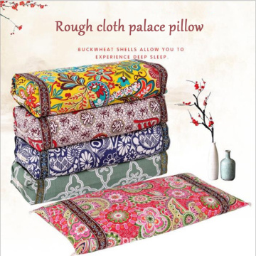 Dual-use palace pillow old coarse cloth pillow pillowcase cotton buckwheat shell pillow adjustable neck pillow Home textile