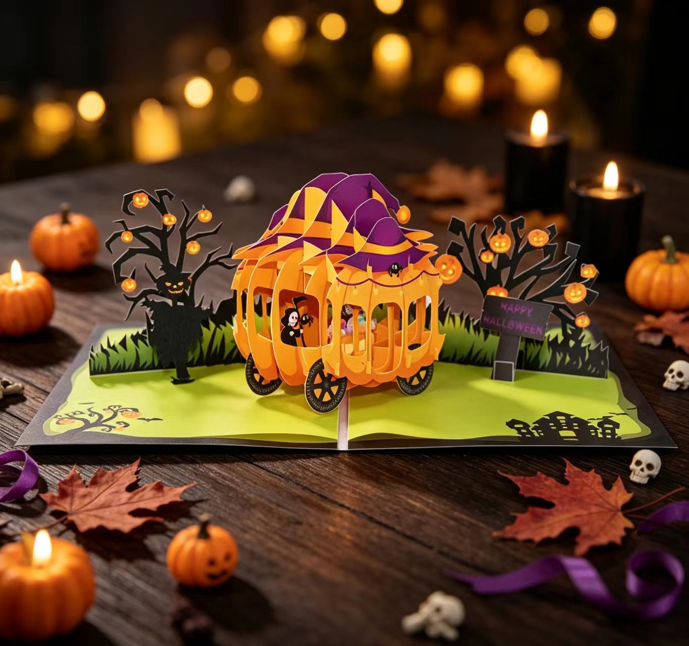 3d pop up hallowen greeting card