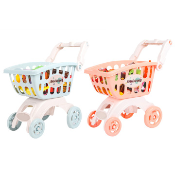 Baby Kids Simulation Mini Shopping Cart Toys Supermarket Folding Trolley Handcart Funny Toys Kids Toys Storage Basket