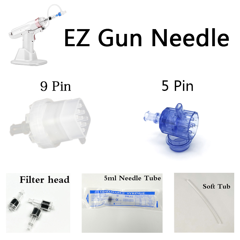 New EZ Vacuum Mesotherapy Gun 5/9 Needles Tip Negative Pressure Meso Gun Anti-Wrinkle Cartridge Needles Injector Accessories