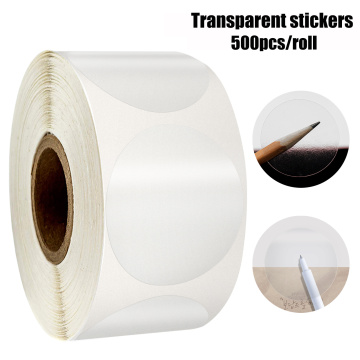 500pcs Per Roll round pvc clear sticker scrapbooking for package and evenlope seal labels sticker Office stationery sticker