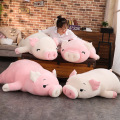 110cm Squishy Pig Stuffed Doll Lying Plush Piggy Toy Animal Soft Plushie Hand Warmer Pillow Blanket Kids Baby Comforting Gift