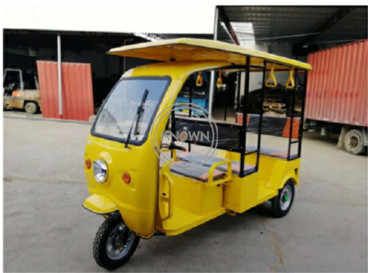 6-7 Passengers Transport Electric Solar Tricycle DumperTaxi Rickshaw Three Wheels Cabin Tuk Tuks