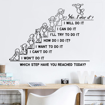 Office Quote Motivation Which Step Have You Reached Today Stairs Wall Decal Vinyl I Did It Bedroom Nursery Home Decor Mural Y58