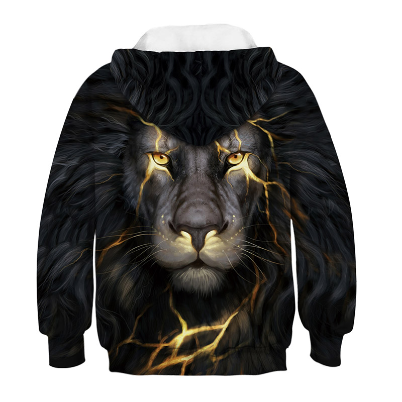 3D Print Lightning Wolf Girls Boys Hoodies Coat Teens Autumn Outerwear Kids Clothes Hooded Sweatshirt Child Long Sleeve Pullover