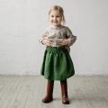 Girls' linen pleated skirt 2020 autumn new baby elastic waist cotton and linen a-line short skirts MZ20CSB0508T