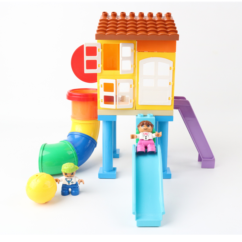 DIY Figures Paradise House Swing Pipe Ball Big Size Parts Building Blocks Bricks Toys For Children Kids Birthday Gifts