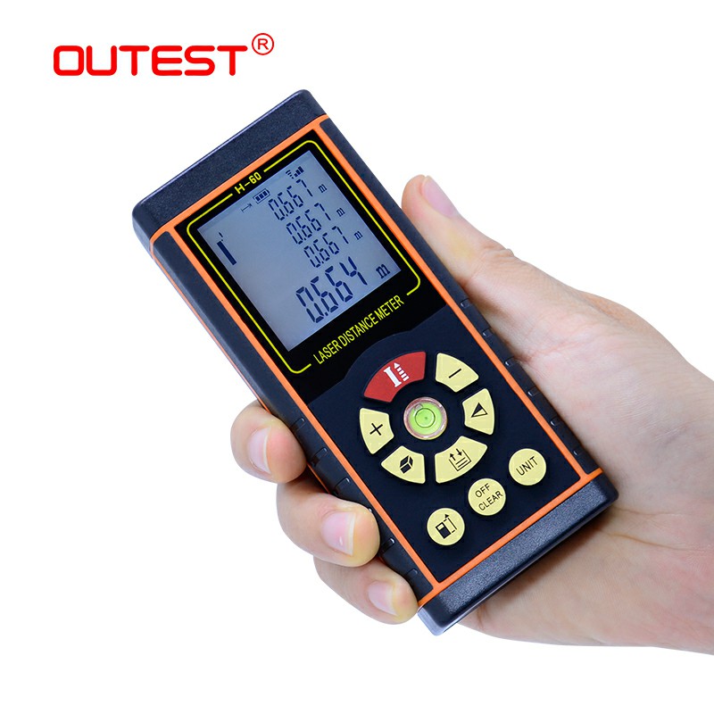 OUTEST Digital Laser Distance Meter 40M 60M 80M 100M Laser rangefinder metre Single continuous Area Volume with Electronic level