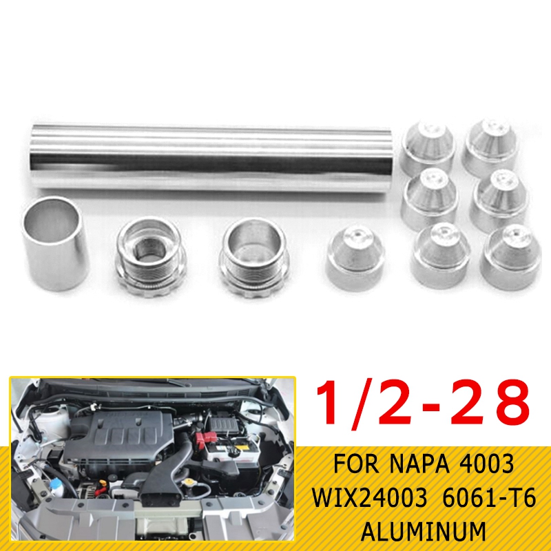11Pcs 1/2-28 5/8-24 Fuel Filters Fuel Trap Solvent Filter 1X6 For NAPA 4003 WIX 24003 6061-T6 Automobiles Filters Parts Black SR