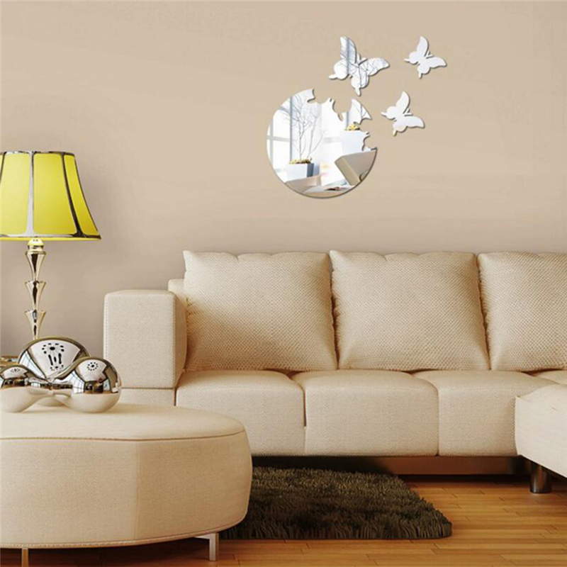 3D Stereo Mirror Wall Stickers Butterfly Decoration Living Room Bedroom Bathroom Wall Acrylic Decoration Stickers