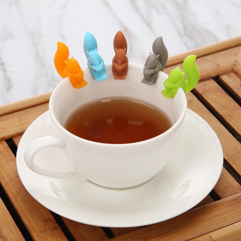 5/6Pieces/lot Tea Bag Holder Silicone Tea Tools Cup Mug Hanging Tool Tea Balls Tools Random Color Tea Strainers