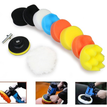 11Pcs/Set 3inch Car Polishing Disc Self-Adhesive Buffing Waxing Sponge Wool Wheel Polishing Pad for Car Polisher Drill Adapter