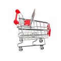 Baby Kids Simulation Mini Shopping Cart Toys Handcart Supermarket Storage Basket Trolley Toy Mini Shopping Cart Desktop Trolley