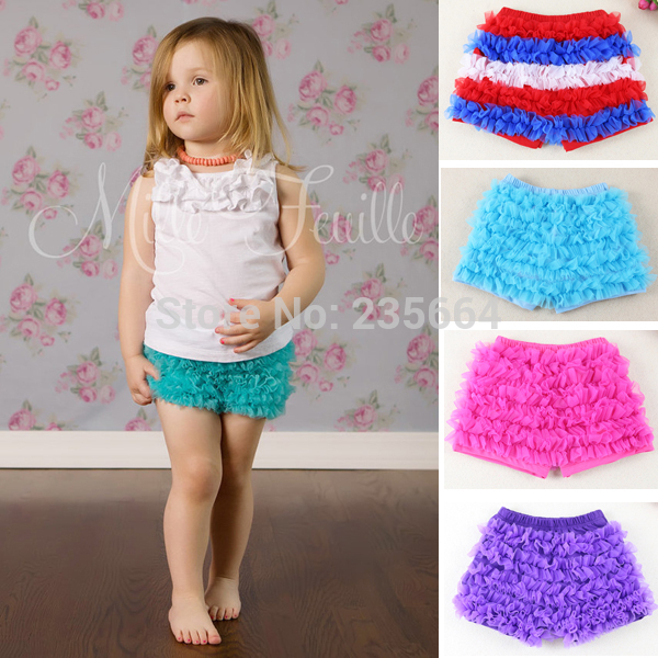 New Arrival Baby Girls Ruffle Petti Chiffon Shorts Infant Short Pants Harem Shorts шорты