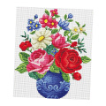 1 Set Stamped Cross Stitch Kit Embroidery Crafts - Flower Vase, 38x43cm, 11CT