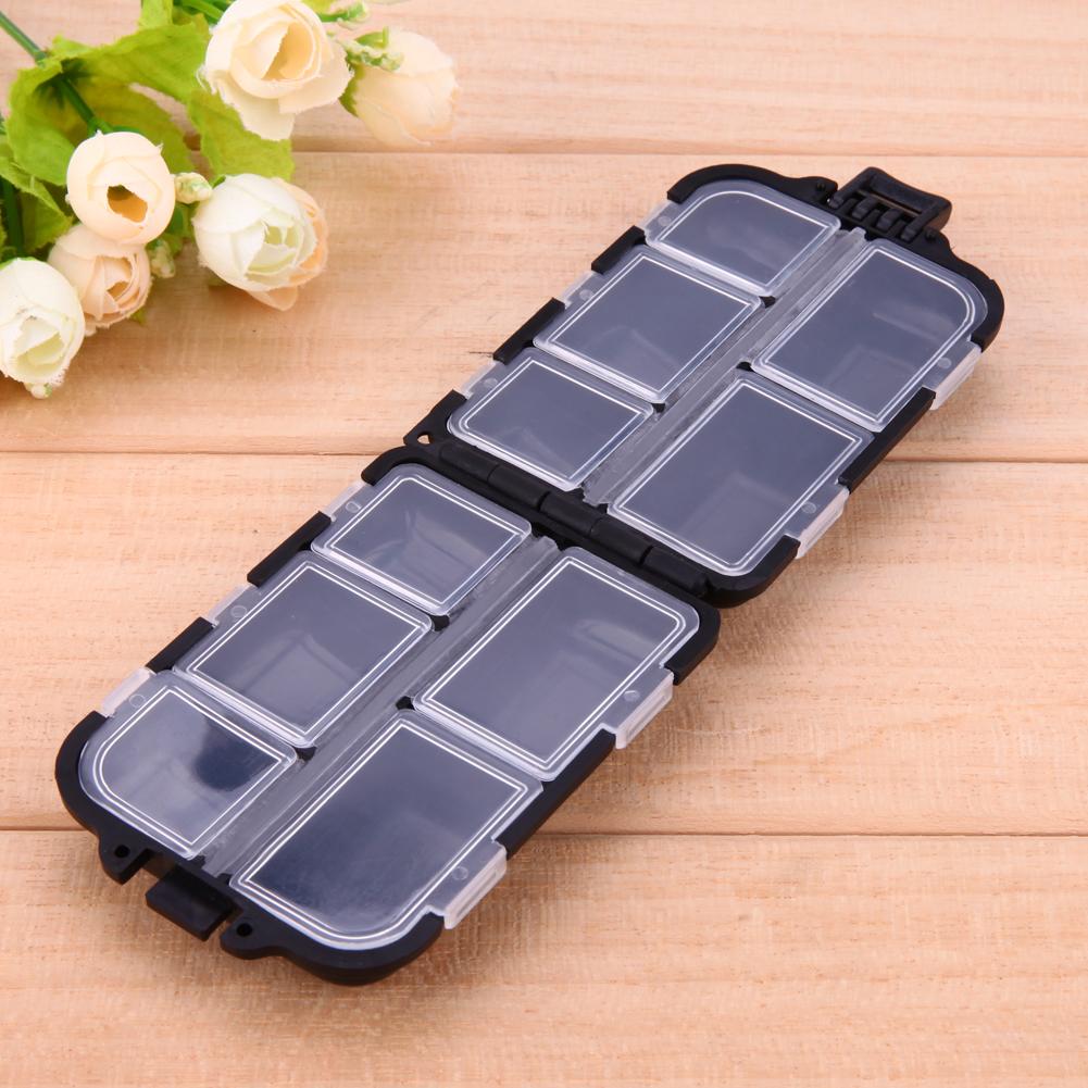 10 Compartments Medicine Pill Storage Case Box Weekly Medicine Case Plastic Fishing Lure Spoon Hook Bait Tackle Box Fishhook Box