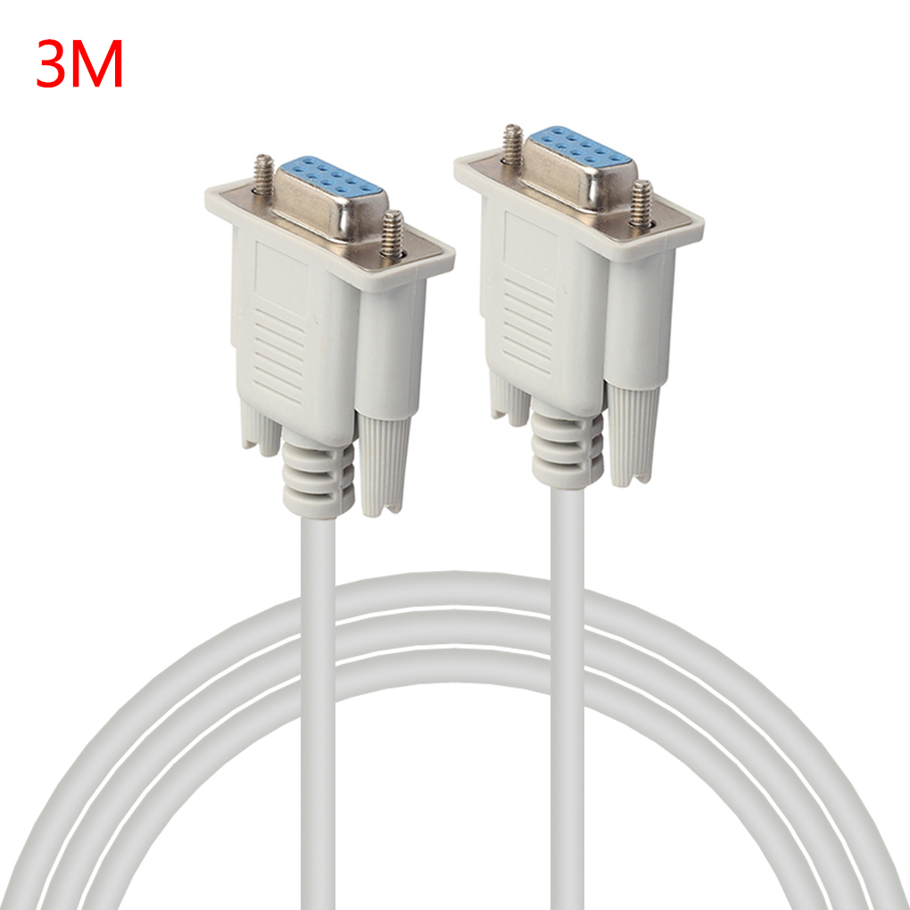 Universal 1.5/3/5M F/F Serial RS232 Null Modem Cable Female to Female DB9 FTA Cross Connection 9 Pin COM Data Cable Converter