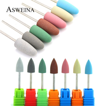 1pcs Nail Drill Bit Rotary Silicone Milling Cutters For Electric Manicure Machine Cuticle Remove Files Nail Art Tools Accessory