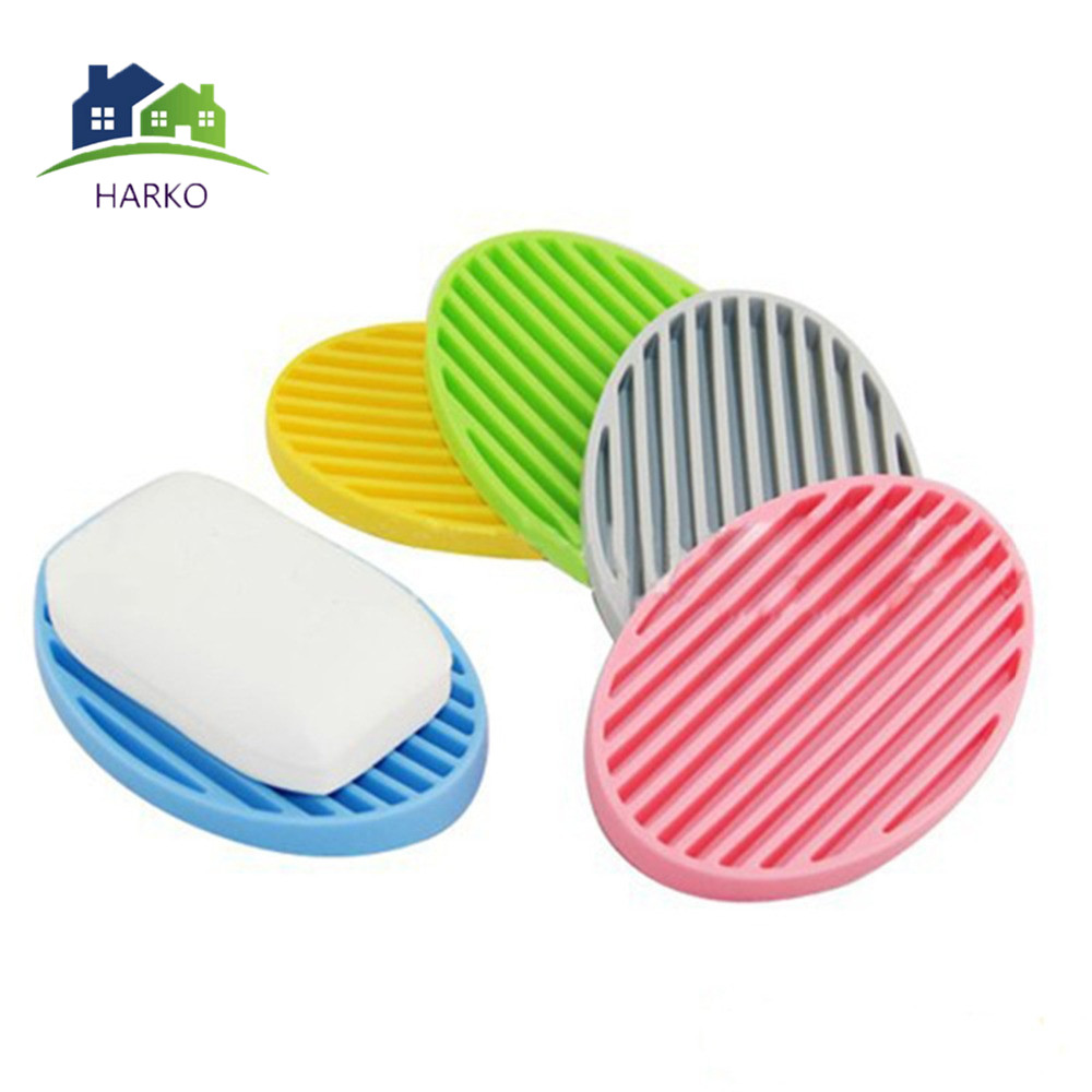 Fashion Soap Holder Container Dish Fashion Silicone Flexible Soap Dish Plate Bathroom Soap Holder 4 Colors